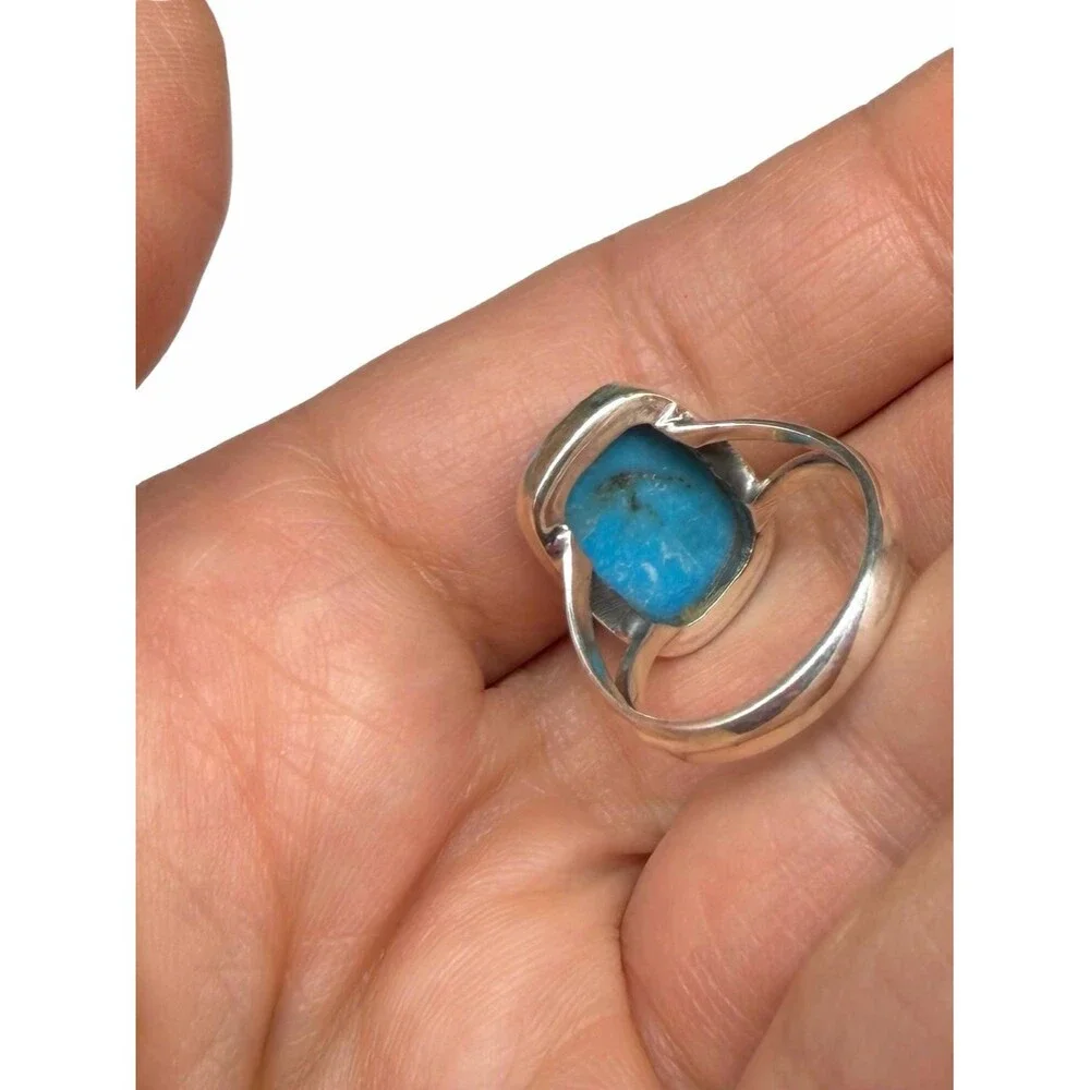 Sleeping Beauty Turquoise Ring Size 6 Solid 925 Sterling Silver